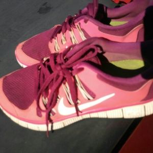 Pink nike shoes
